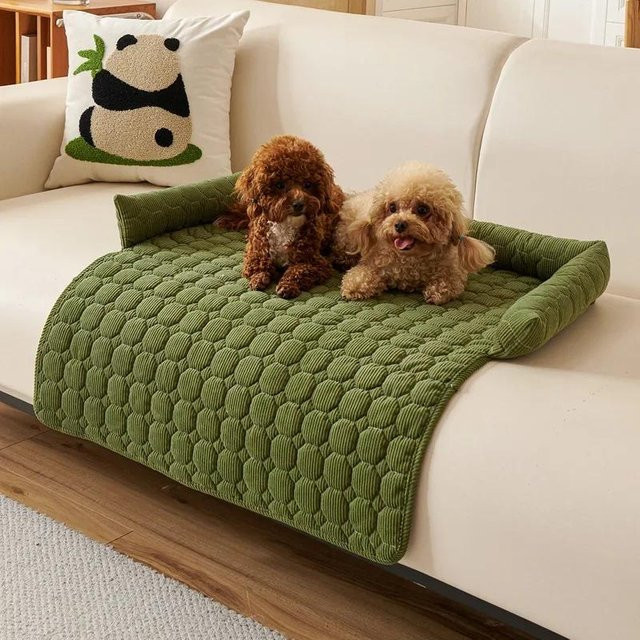 Bestbags Superweiche Plüsch-Hunde-Bettmatte für kleine Hunde und Katzen, Grün, B/T: 75 x 75 cm - Bild 1