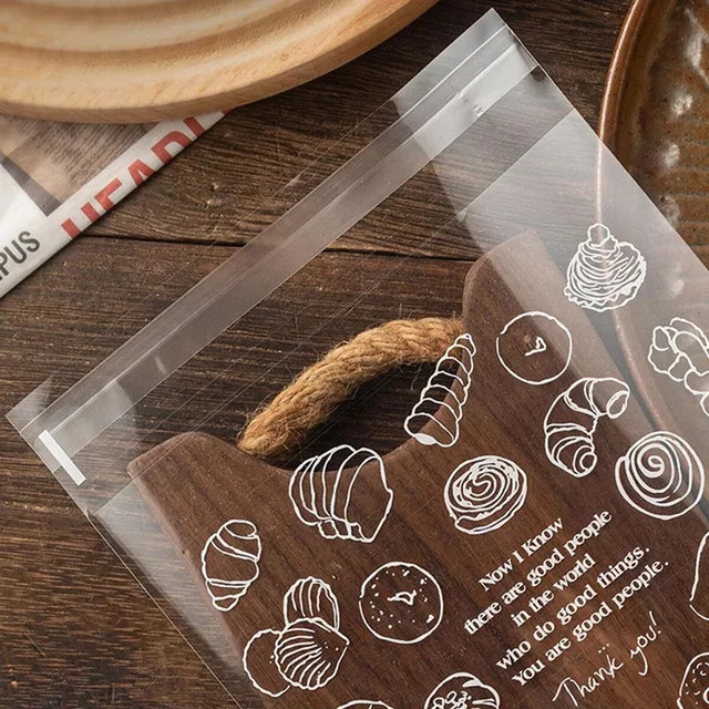 Transparente selbstdichtende Einwegbeutel für Bäckereiprodukte wie Brot, Donuts und Croissants, 100 Stück - Bild 1