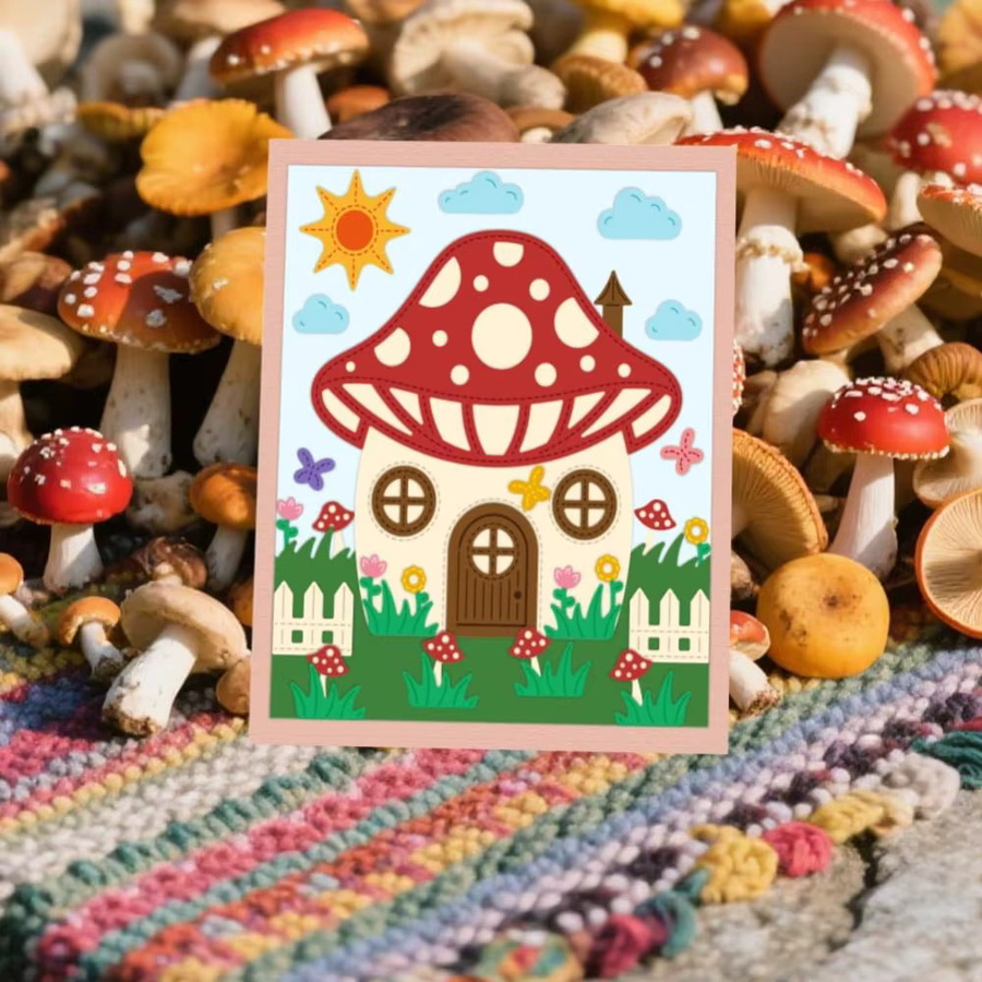 Pilz Haus Stanzform aus Kohlenstoffstahl für Kartenherstellung und Scrapbooking - Bild 2