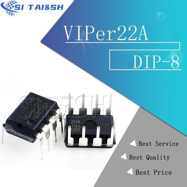 10 Stück Si Tai&SH VIPer22A DIP8 IC in Schwarz - Bild 1