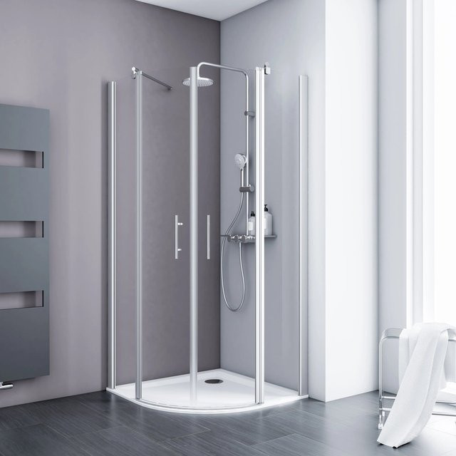 Schulte Alexa Style 2.0 Runddusche in Silver, B/T/H: 90 x 90 x 192 cm, Radius 50 cm - Bild 1