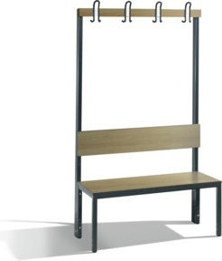 C+P Garderobenbank Basic Plus mit Rückenlehne, Dekor Eiche Sereno, Gestell Schwarzgrau, H x B x T: 165 x 100 x 40,7 cm - Bild 1