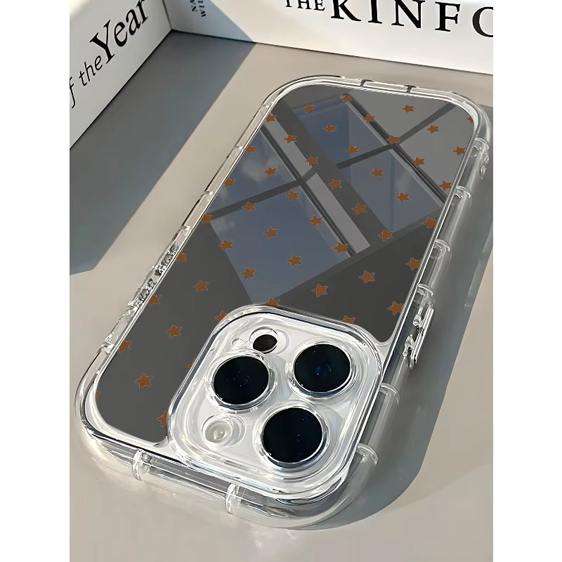 Ins Sterne Spiegel Handyhülle für Apple iPhone Pro Max Plus mit Linsenring in Transparent - Bild 2