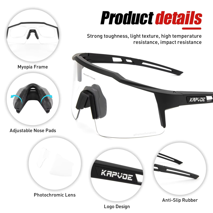 KAPVOE Sportsonnenbrille, blau, Vollrand, Unisex, Kunststoff - Bild 5