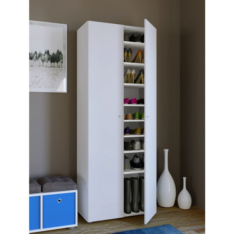 VCM Schuhschrank Vandol aus Holz in Weiss, B: 70 cm, H: 178 cm, T: 40 cm - Bild 3