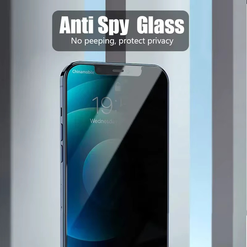 Sichtschutz-Displayschutzfolie aus Glas für Apple iPhone 15 14 13 12 11 16 Pro Max Mini 7 8 Plus SE 2020 2022 X XS XR Anti-Spionage-Glas - Bild 6