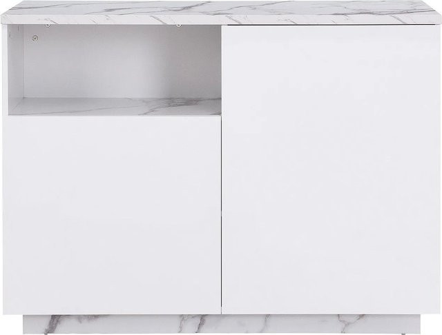 Kücheninsel Vente-unique Corelina in Weiß mit Marmor-Optik, Breite: 120 cm, Höhe: 90 cm - Bild 1