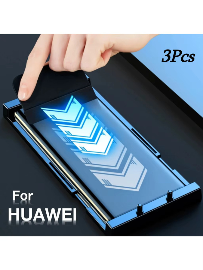 3-teiliges Keramik-Displayschutzfolien-Set für Huawei Pura 80 70 Ultra P60 P50 P40 P30 Pro, transparent, inklusive Installationskit - Bild 5