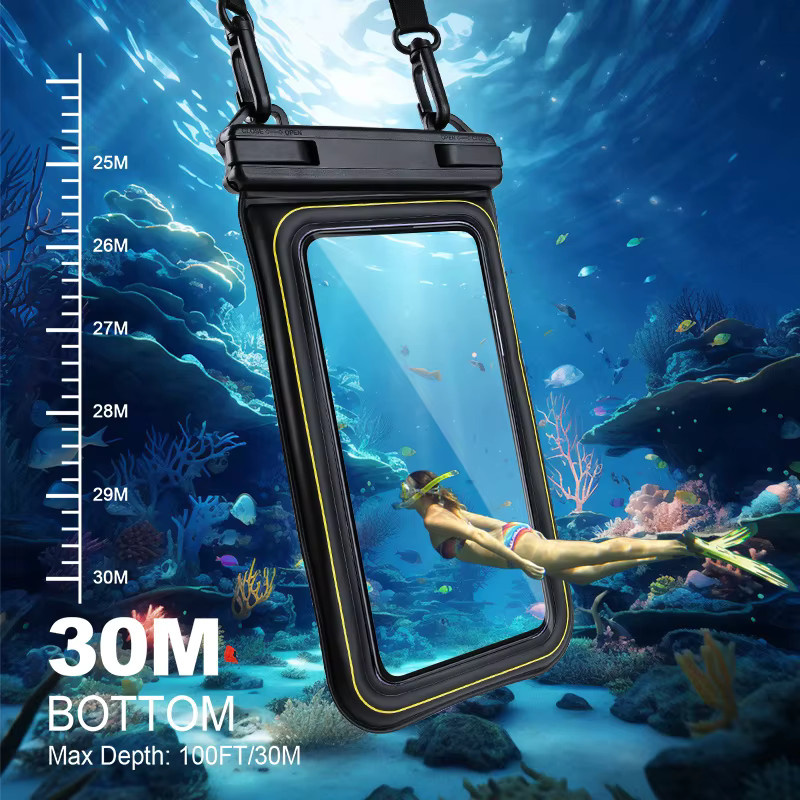 Haissky Schwimmende wasserdichte Handyhülle in Weiß für iPhone und Samsung beim Schwimmen und am Strand - Bild 5