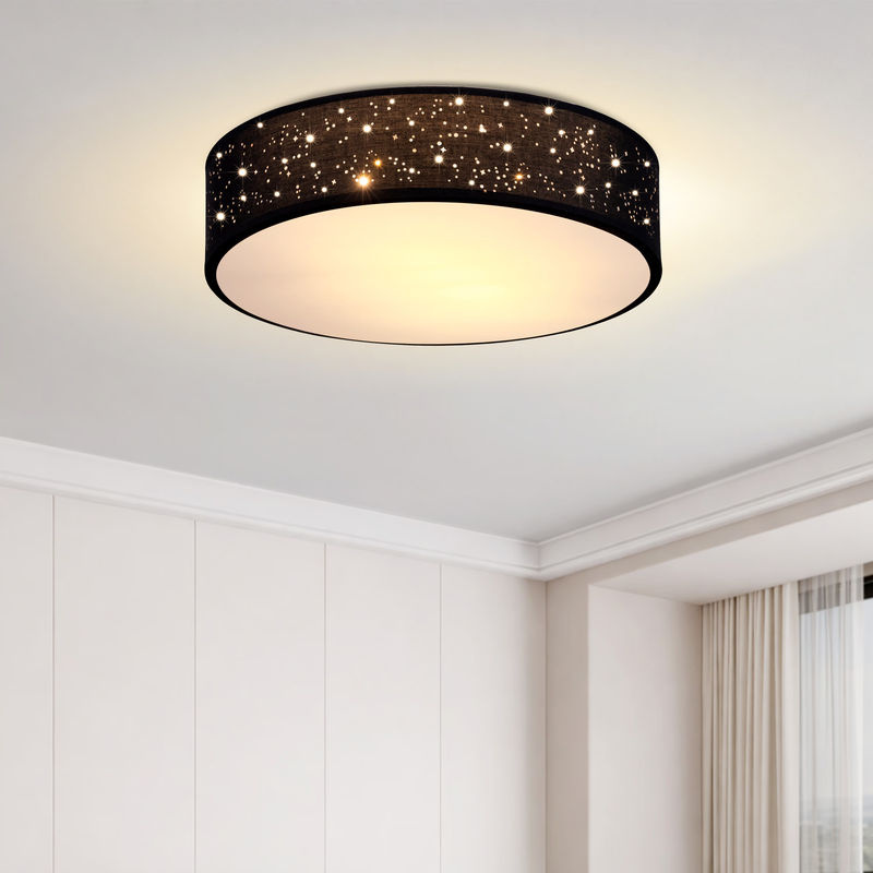 Monzana Deckenlampe Sternenhimmel in Schwarz aus Stoff und Aluminium, Durchmesser: 30 cm - Bild 2