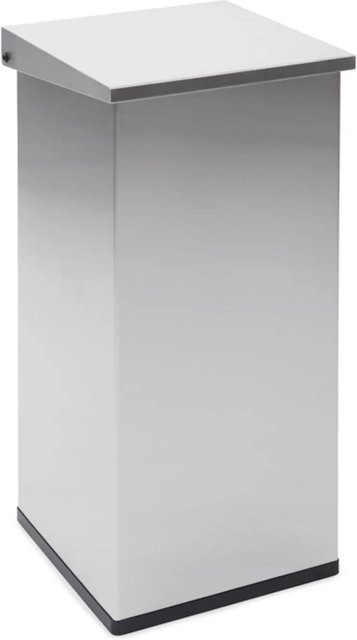 PROREGAL Feuerfester Abfallbehälter Haiti mit Softclose Hebedeckel, Silber Edelstahl, 110 Liter, H x B x T: 80 x 36 x 36 cm - Bild 1