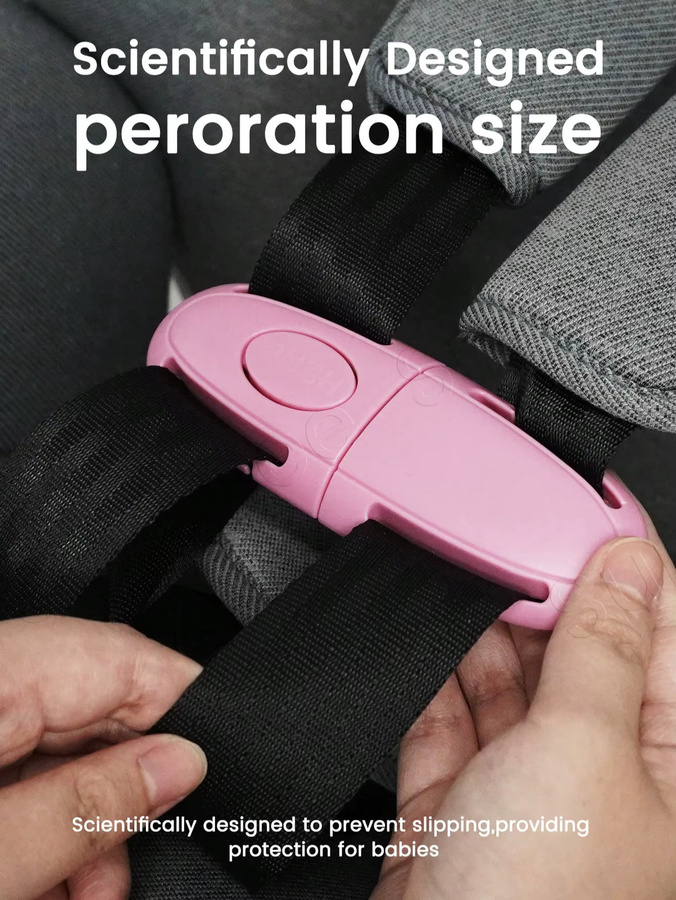 Universal Sitz Brustgurt Clip in Pink als Anti-Escape Sicherheits-Sitzschnalle für Baby und Kinder sowie verstellbarer Schutz für Kinderwagen - Bild 2