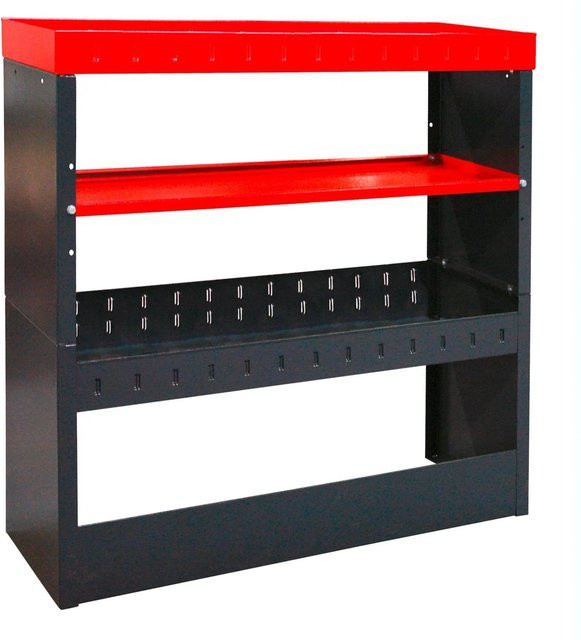 PROREGAL Fahrzeugregal Raptor Fahrzeugeinrichtung mit 1 unterteilbarem Boden, Anthrazitgrau und Verkehrsrot, H: 108 cm, B: 35 cm, T: 104 cm - Bild 1
