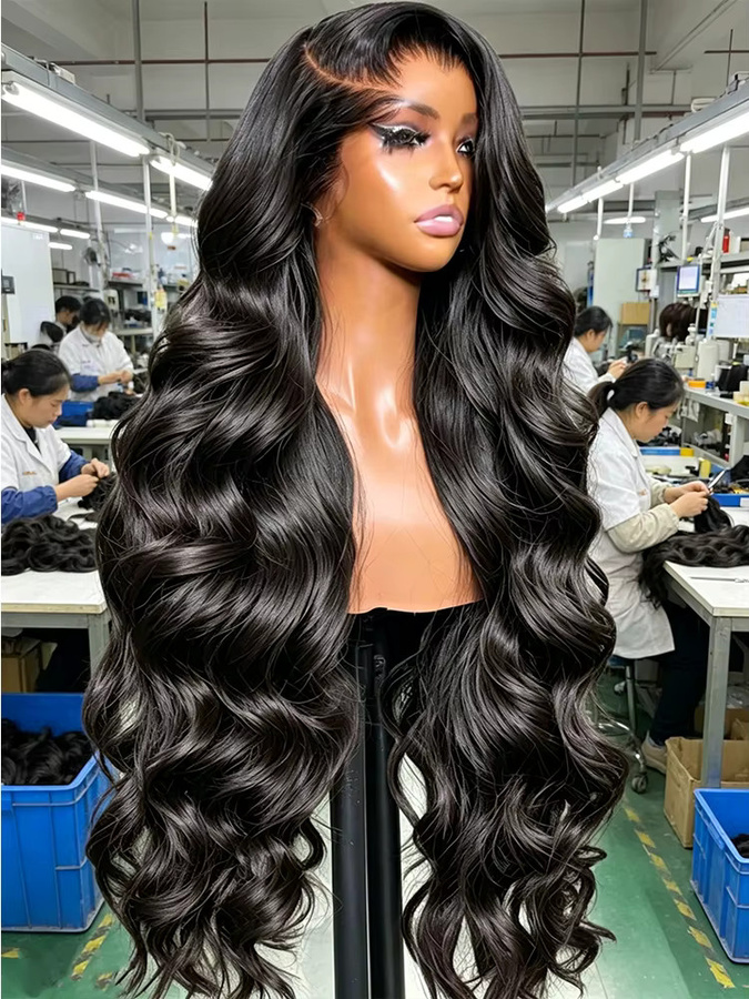 FIUMER Body Wave Echthaar-Perücke, 13x6 Lace Frontal, Transparent - Bild 6