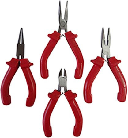 GO/ON! Zangen-Set aus Carbon und Kunststoff, 4-teilig, rot/silber - Bild 1