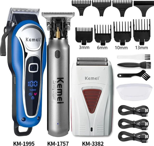 Kemei Barber-Haarschneidemaschine, kabellos, Unisex - Bild 1