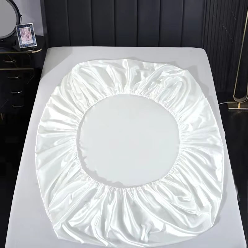 CHA YU PAI Spannbettlaken aus Mako-Satin in Weiß, B/T/H: 90 x 190 x 25 cm - Bild 2