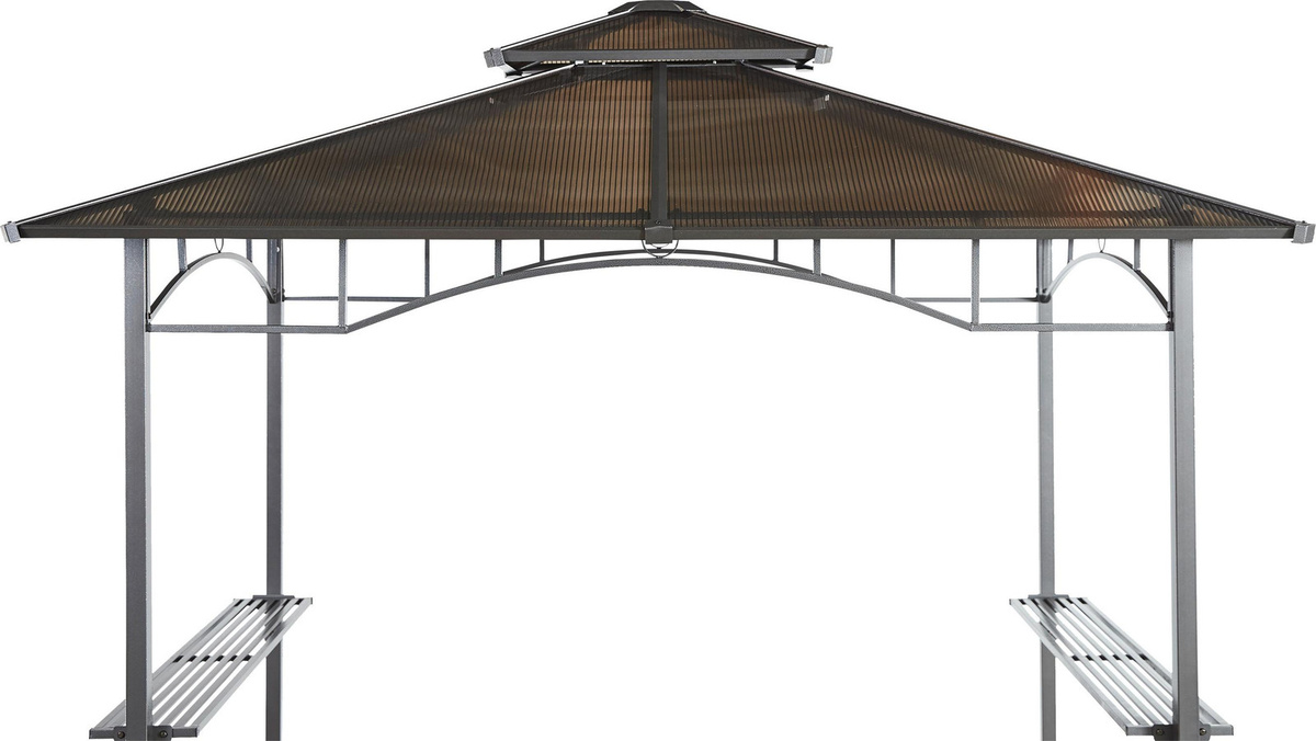 Grasekamp Ersatzdach für Hardtop BBQ Pavillon aus Polycarbonat Doppelstegplatten Braun B: 240 cm, T: 150 cm - Bild 1