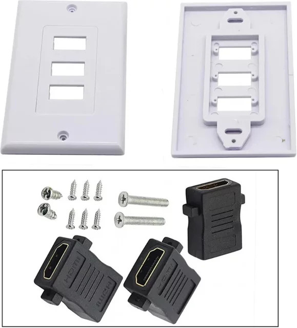BSN Wandmontage Panel mit 3 USB 3.0 Ports, HDMI und VGA D-Sub in Weiß - Bild 1
