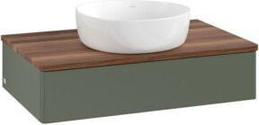 V&B Waschtischunterschrank Antao ohne Frontstruktur in Grau lackiert, B/T/H: 80 x 50 x 19 cm - Bild 1
