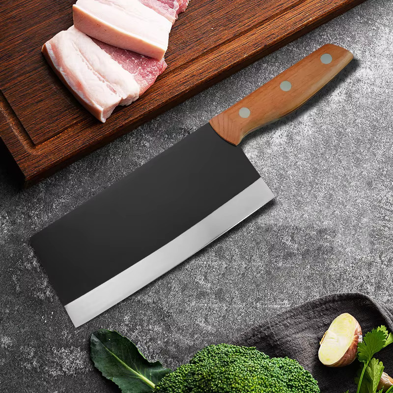 InLeung Handgeschmiedetes Chef-Metzger-Messer aus Edelstahl mit Holzgriff in Silber - Bild 5