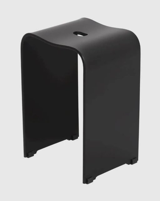 Swiss Aqua Technologies Badhocker Duschhocker aus Kunststoff in Schwarz Matt mit Hygiene-Griff und Drainage-Sitz, Höhe: 48 cm, Breite: 33 cm, Tiefe: 30 cm - Bild 1