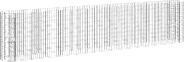 Furnicato Gabionen-Hochbeet aus verzinktem Eisen in Silber, B/T/H: 470 x 50 x 100 cm - Bild 1