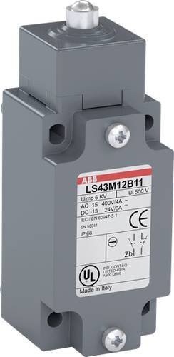 ABB LS43M12B11 Positionsschalter 10A mit Kuppenstößel in Grau IP66 - Bild 1