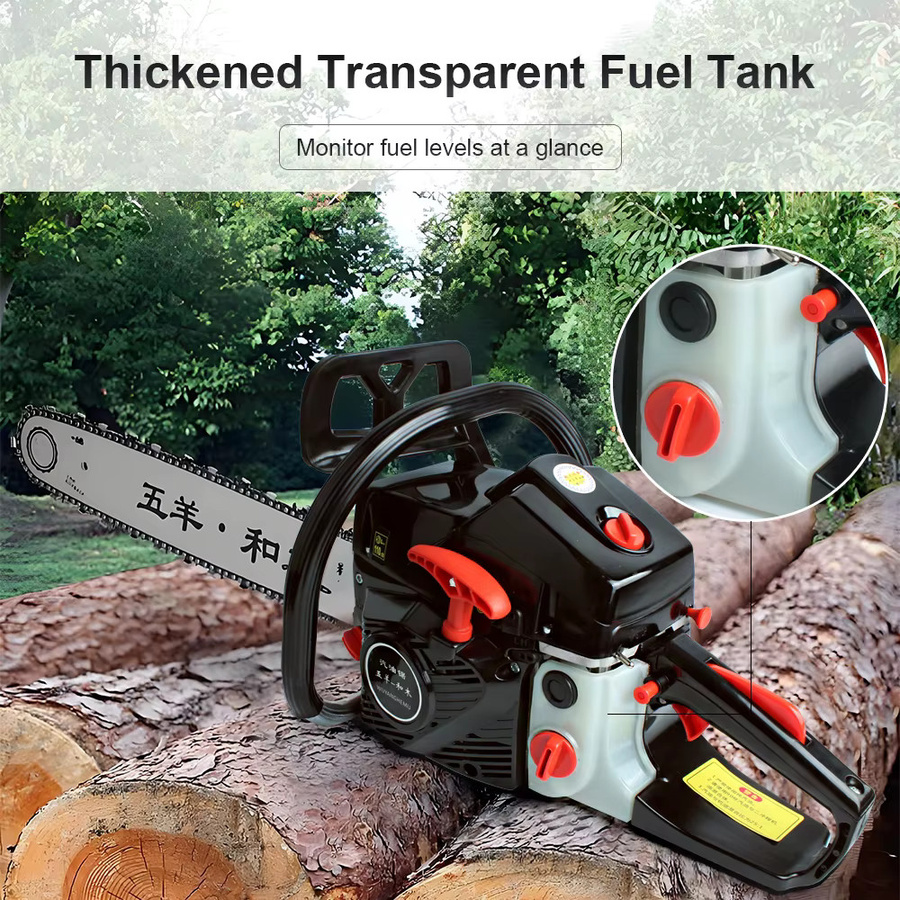 Hochleistungs-Elektrokettensäge 4800W in Schwarz für das Fällen von Bäumen und Schneiden von Holz - Bild 1