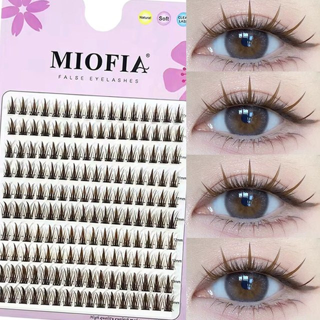 MIOFIA Einzelwimpernverlängerung, Braune 3D Russische Wimpernbündel, 160 Stück - Bild 1