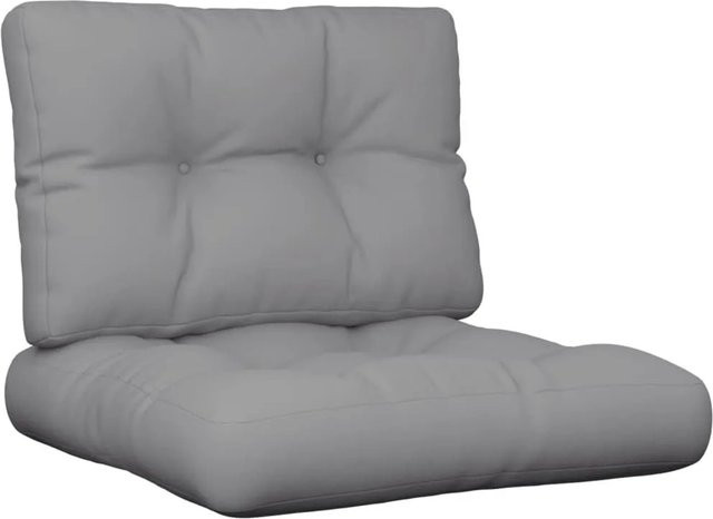 vidaXL Palettenkissen 2-teiliges Set aus Polyester in Grau, UV-beständig und wasserabweisend - Bild 1