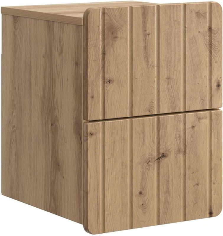 Wandmontierter Nachttisch vidaXL in Eiche Natur, Retro-Design, B/T/H: 33 x 34,5 x 43 cm - Bild 1