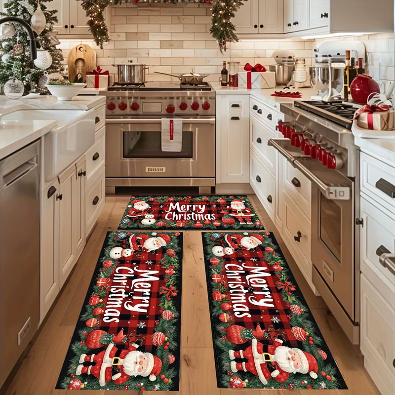 Vikama Weihnachtsmann-Teppich in Multicolor, wasserdichter Teppich für Wohnzimmer und Küche als Weihnachtsdekoration - Bild 3