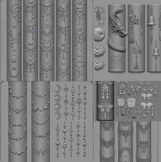 JETTING Nail Art Vorlagen, 3D Schmetterling Blume Bogen Perle Kette Silikon Nagel Form, DIY Maniküre Dekor Werkzeuge - Bild 1