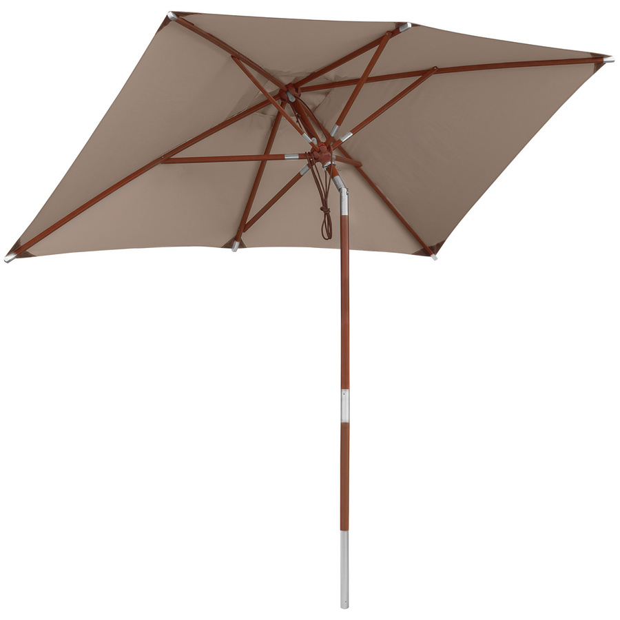 anndora Sonnenschirm eckig Dark Natural Beige, knickbar, B/H: 250 x 253 cm - Bild 1