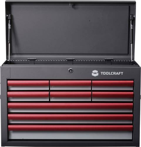 TOOLCRAFT 887090 Werkstattwagen aus Stahl in Grau, Anthrazit und Rot, abschließbar und rollbar - Bild 1