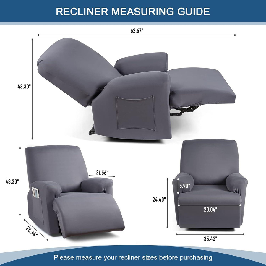 Wipon Elastischer Sofabezug aus Polyester in Grau und Multicolour für Liegestühle und Schaukelstühle - Bild 5