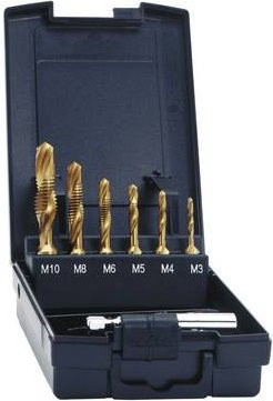 Exact 05930 Kombigewindebohrer Set 7-teilig metrisch M3 bis M10, HSS, goldfarben - Bild 1