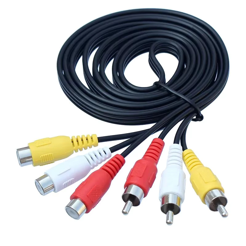 BSN RCA auf 3 RCA Verlängerungskabel Audio-Video-AV-Stecker auf Buchse in Schwarz und Multicolour - Bild 2
