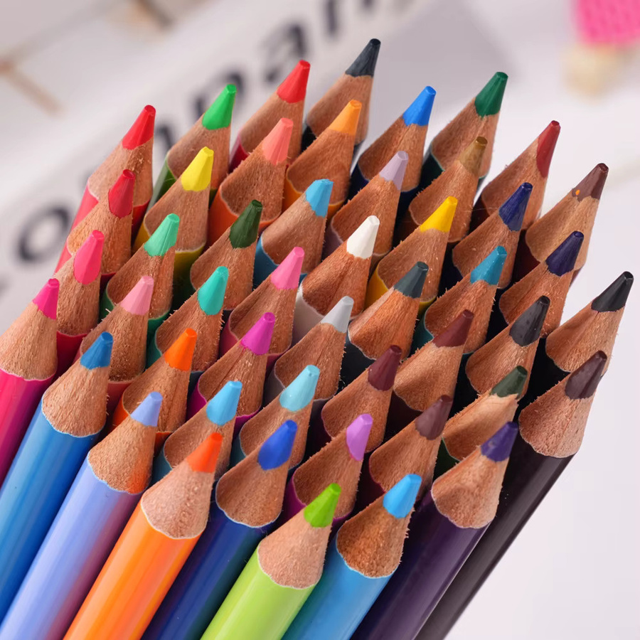 Brushfeer Buntstifte-Set mit 48 Farben, ölbasiert mit weichem Kern, professionelle Kunstqualität inklusive Pinselhalter, Radiergummi und Anspitzer, Multicolor - Bild 1