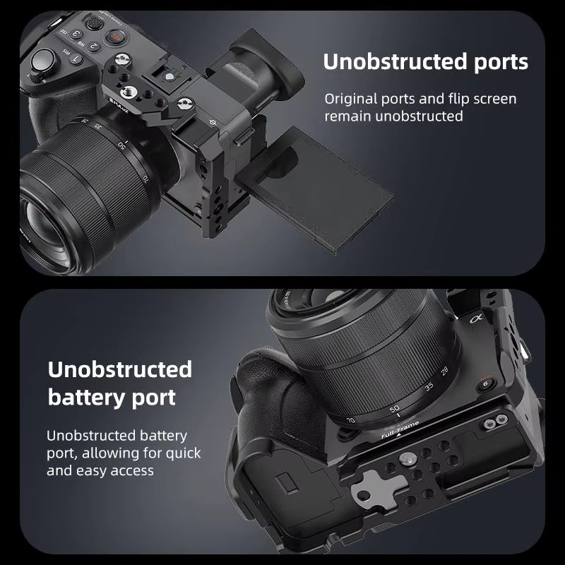 PULUZ Kamerakäfig-Stabilisator-Rig aus Aluminiumlegierung für Sony Cinema Line FX2 / ILME-FX2B in Schwarz - Bild 5