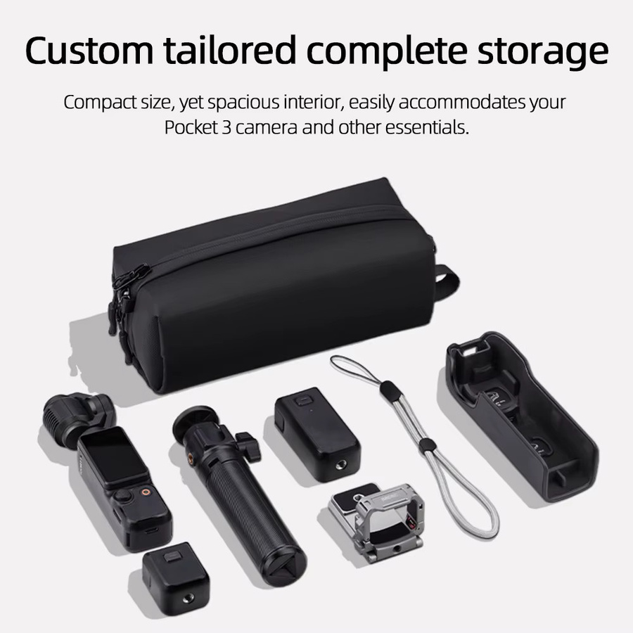 Flymile Tragetasche für DJI Pocket 3 und DJI Pocket 4, kratzfeste Outdoor-Umhängetasche in Schwarz - Bild 2