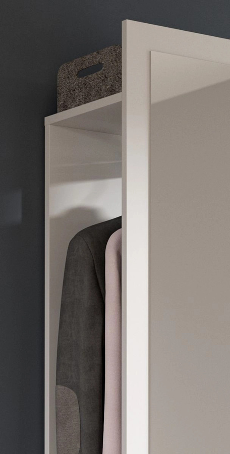 Inn.Furn Kompaktgarderobe Pallas in Weiß und Eiche mit Spiegel und Schubladen, Breite: 45 cm, Höhe: 190 cm - Bild 2