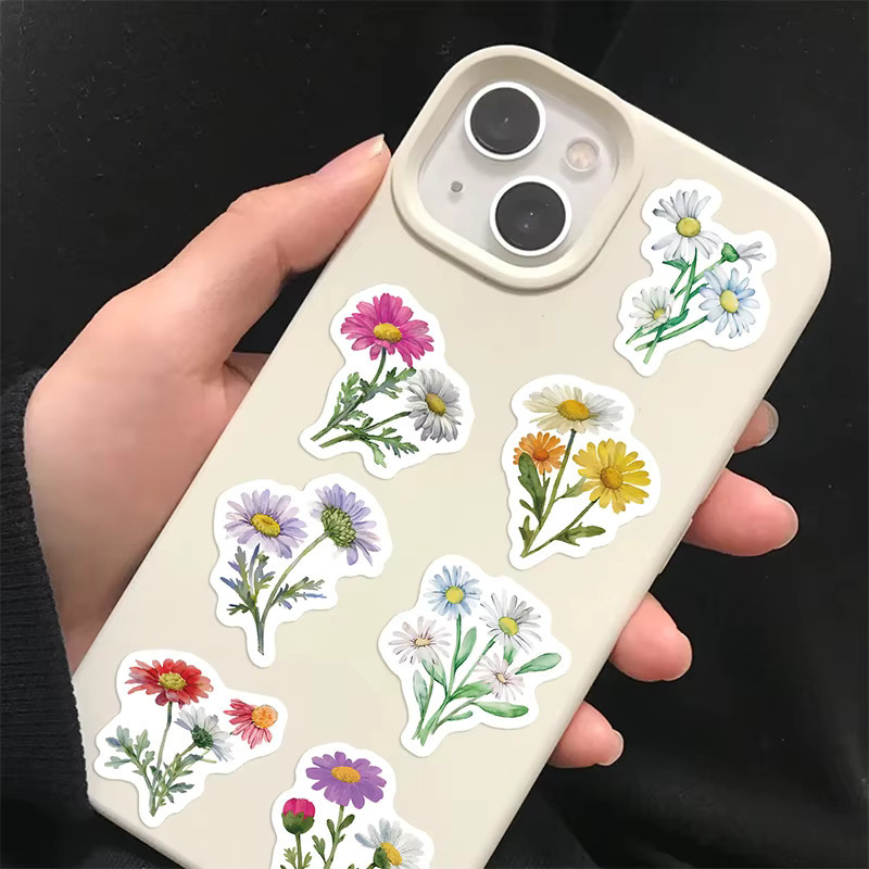 500 Stück Gänseblümchen-Aufkleber in Multicolour als dekorative Blumen-Rollenaufkleber für Scrapbooking und Wasserflaschen - Bild 2