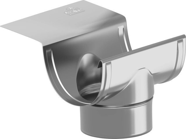 Sarei Ablaufstutzen für SDF-Halbrundrinne Piccolo aus Aluminium in Natur Silber für DN 60 - Bild 1