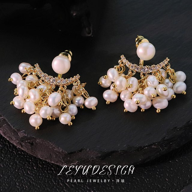 GLSEEVO Ohrringe, Messing, Gold, Perle, Damen - Bild 1