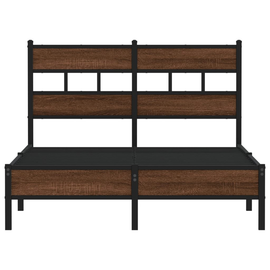 vidaXL Bettgestell in Eiche Braun aus Holzwerkstoff und Metall, B/T/H: 120 x 200 x 91,5 cm - Bild 6