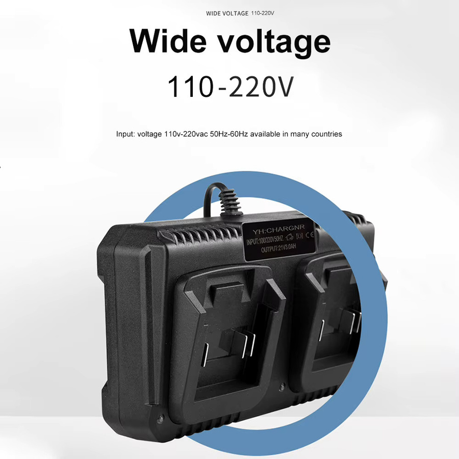Dual Batterie Schnellladegerät für Makita Li-Ion Akkus BL1415 BL1815 BL1830 BL1850, 2 Slots, 3,0 A, 18V 21V Max, Schwarz - Bild 4