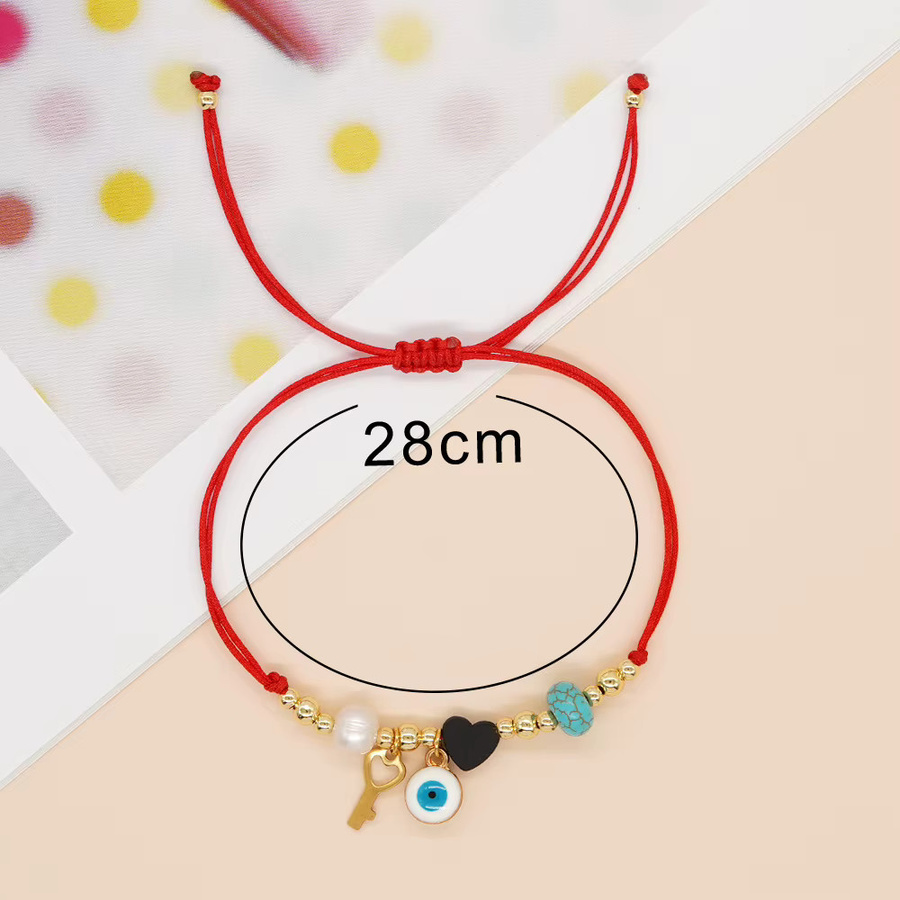 Go2boho Perlenarmband, Gold, Damen, Süßwasserperle, Evil Eye Herz - Bild 2
