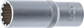 BGS Steckschlüssel-Einsatz Gear Lock tief, Antrieb 1/2 Zoll, SW 18 mm, silber - Bild 1